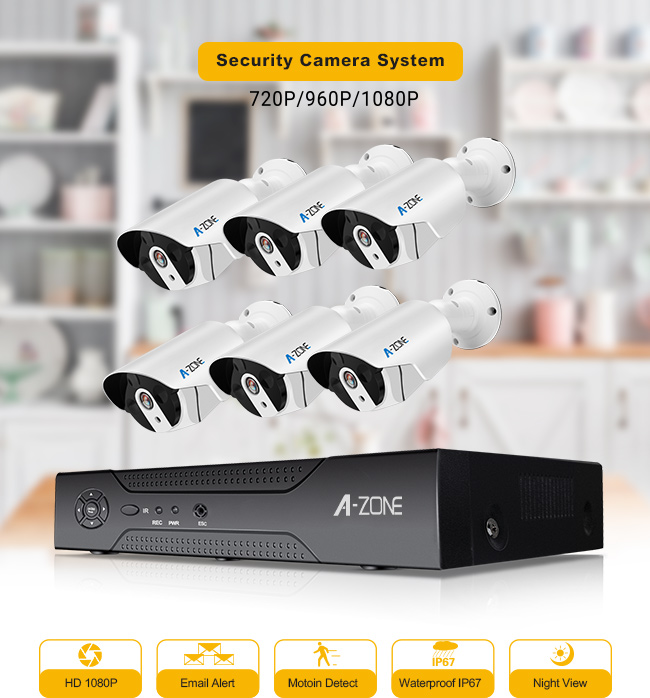 가정을 위한 2MP 6CH AHD CCTV 장비 1080P Cctv 장비 네트워크 비디오 녹화기