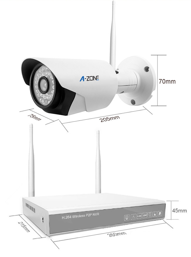 야간 시계 무선 CCTV 사진기 장비 4CH의 nvr를 가진 무선 IP 사진기 체계